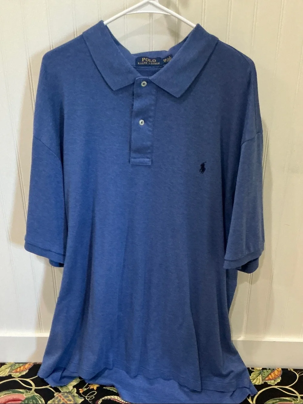 Ralph Lauren Men's Heather Blue Polo with Pony Logo